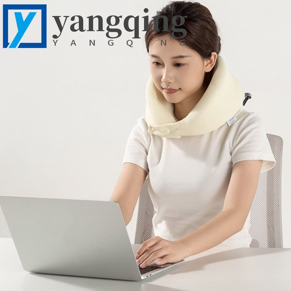 Travesseiro De Pescoço De Viagem YANGQING , Macio Resiliente Em Forma De U , Com Caixa De Armazenamento Apoio Removível