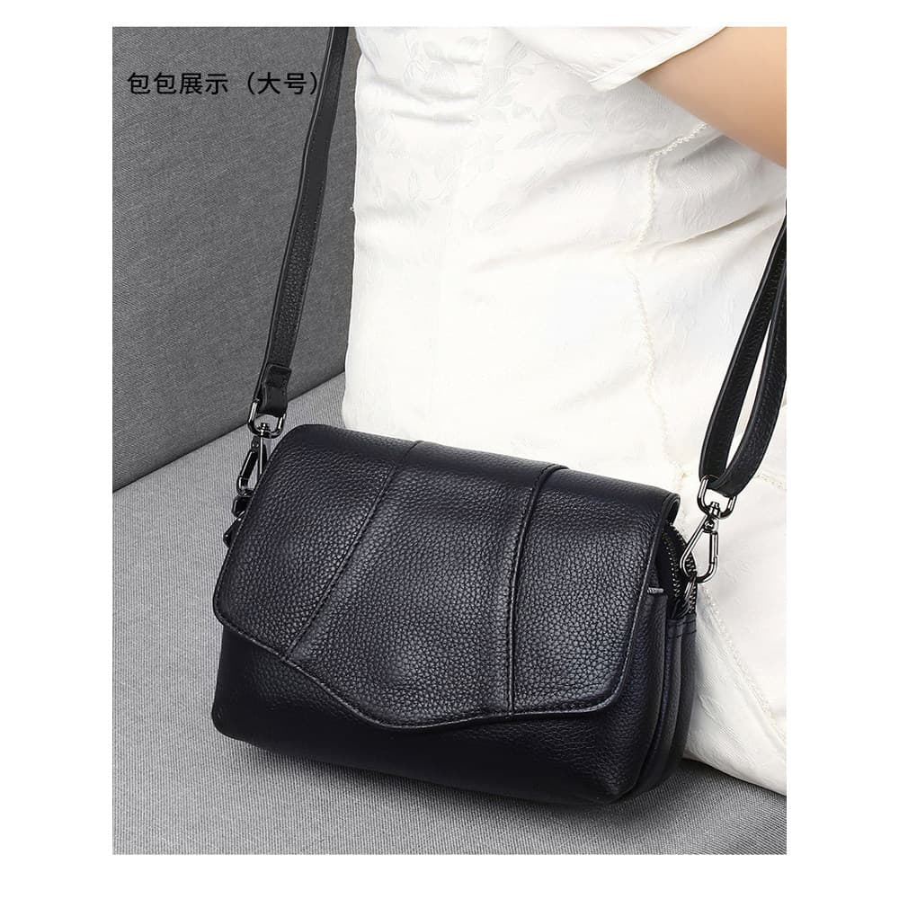 Bolsa feminina bolsa mensageiro de um ombro 2026 novo estilo Casual bolsa mãe de meia-idade elegante All-Match couro gen