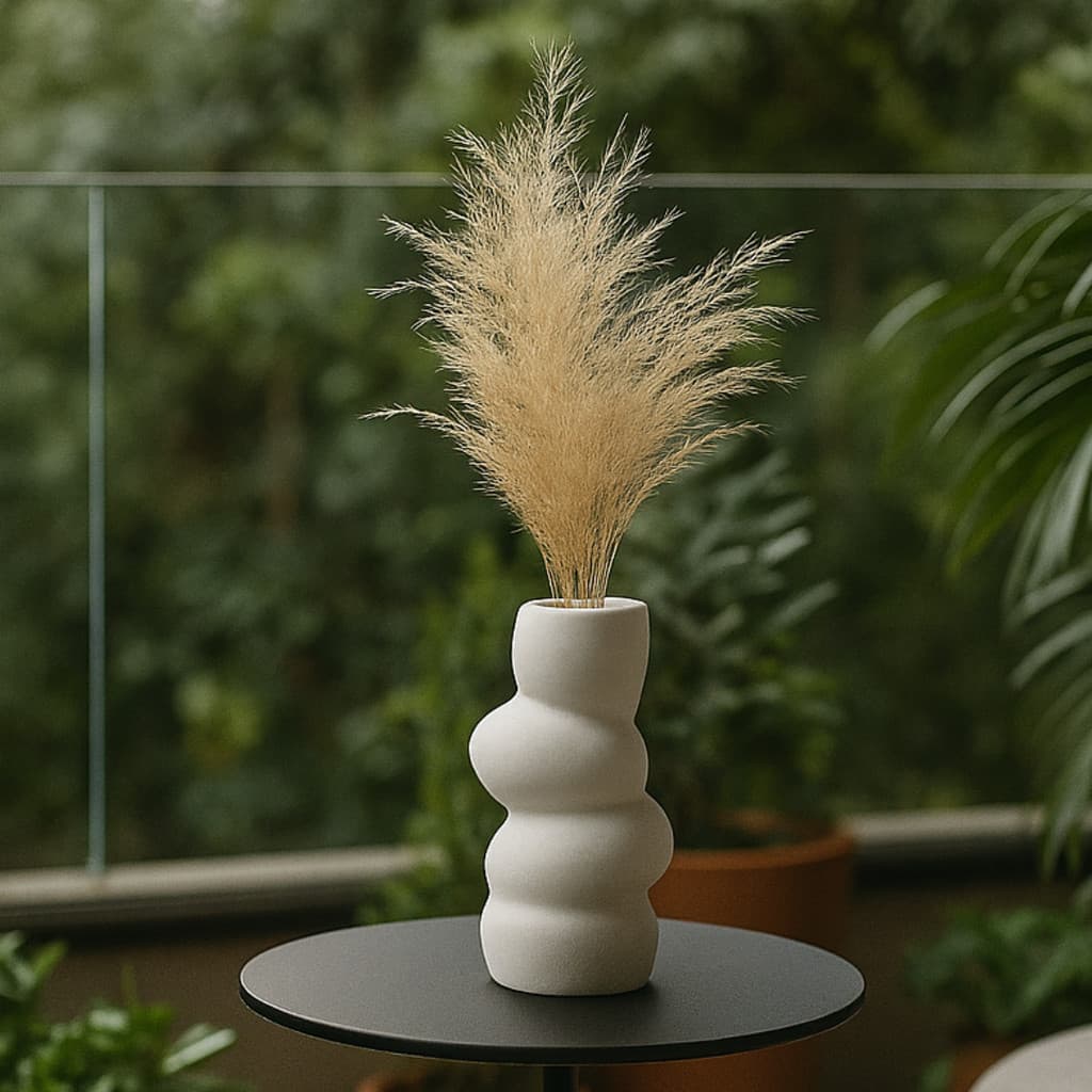 Vaso Branco e Marfim Para Mesa de Centro Rack Estante Sala de Estar Decoração Sofisticada Luxo