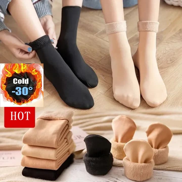 Meias Térmicas de Alta Qualidade em Mistura de Cashmere – Meias de Inverno Unissex Ultra-Quentes (Design Reforçado, Sem