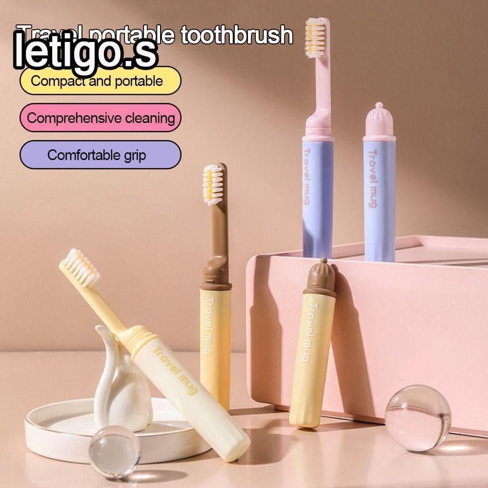 Escova De Dentes De Viagem , Dispensador De Pasta De Dente Dobrável 2 Em 1 , Mini Conjunto De Portátil
