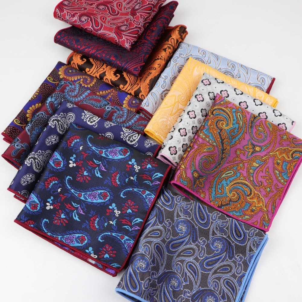 ZONFAZ Paisley Lenço Lenços De Poliéster Tecido Vintage De Terno De Negócios Quadrados De Bolso Masculino 26 * 26cm