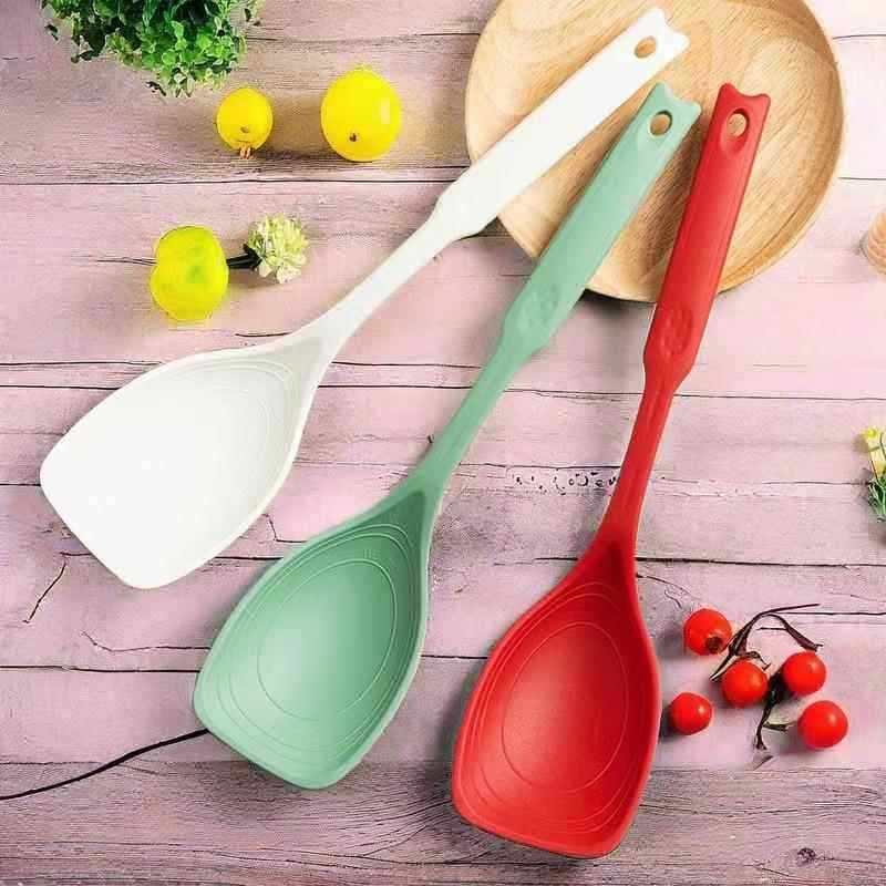 Colher de espátula de escala de silicone integrada multiuso, resistente a altas temperaturas, espátula de silicone, colh