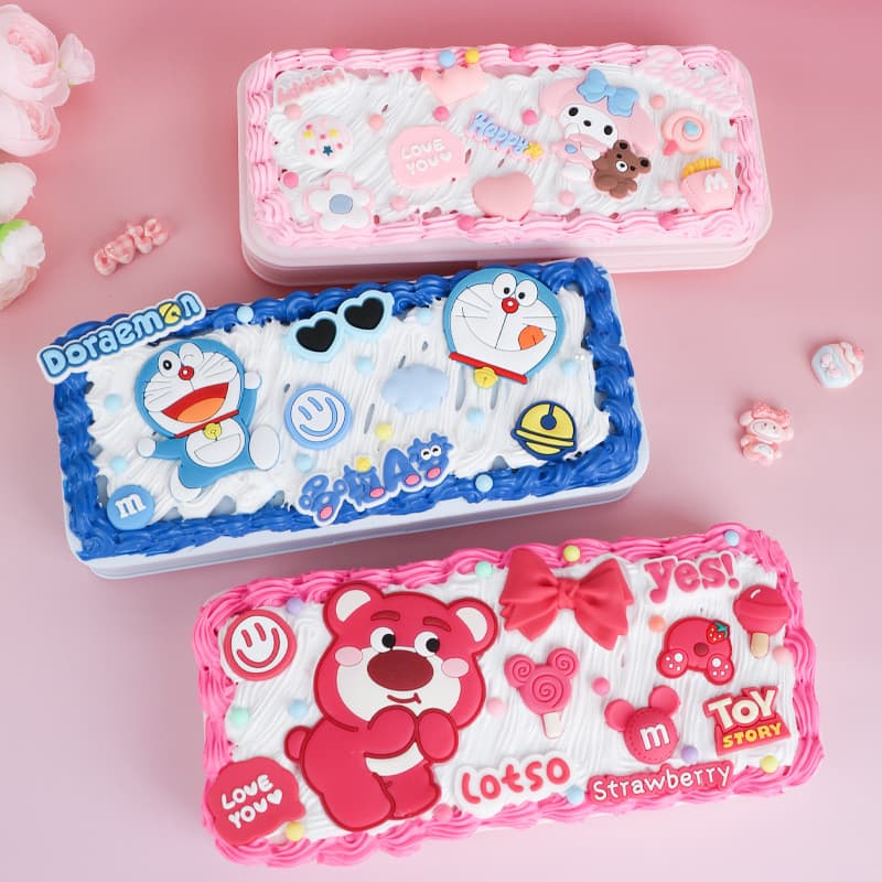 Diy caso de lápis estudante artesanal creme cola Sanrio Material pacote criativo caixa de papelaria crianças pequeno bri