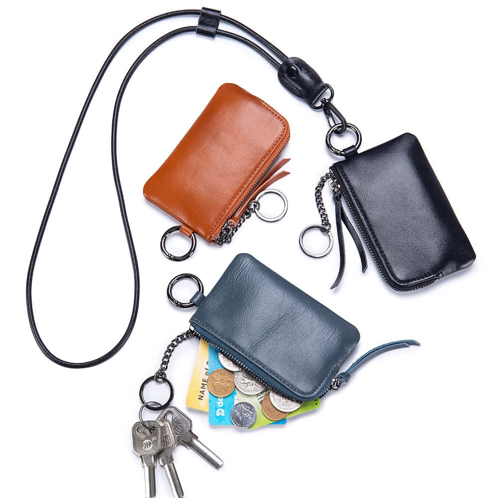 Couro Halter moeda bolsa pequena portátil bolsa de armazenamento Mini caso chave feminino caso cartão moeda mudança bols