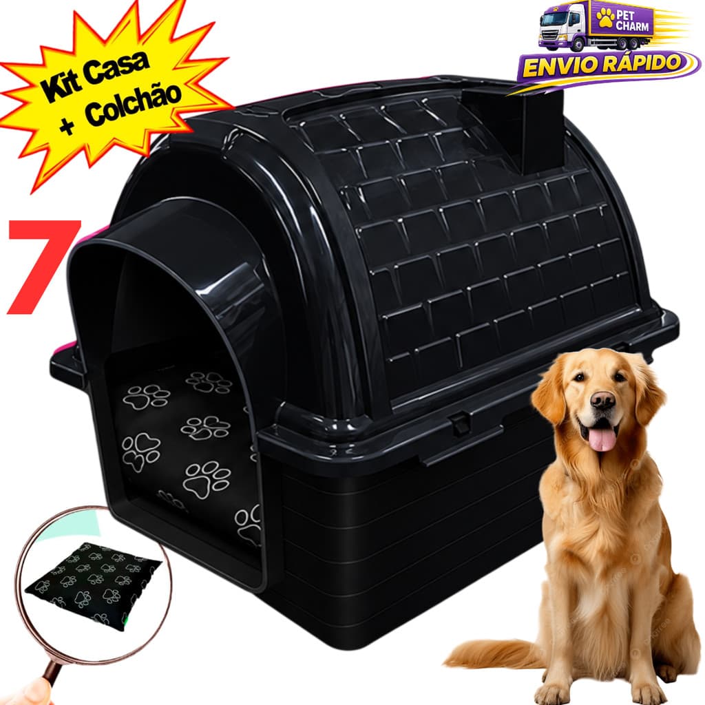 Casa Casinha Pet Cachorro N7 + Caminha Pra Cachorro Casinha Para Cachorro Caminha de Cachorro