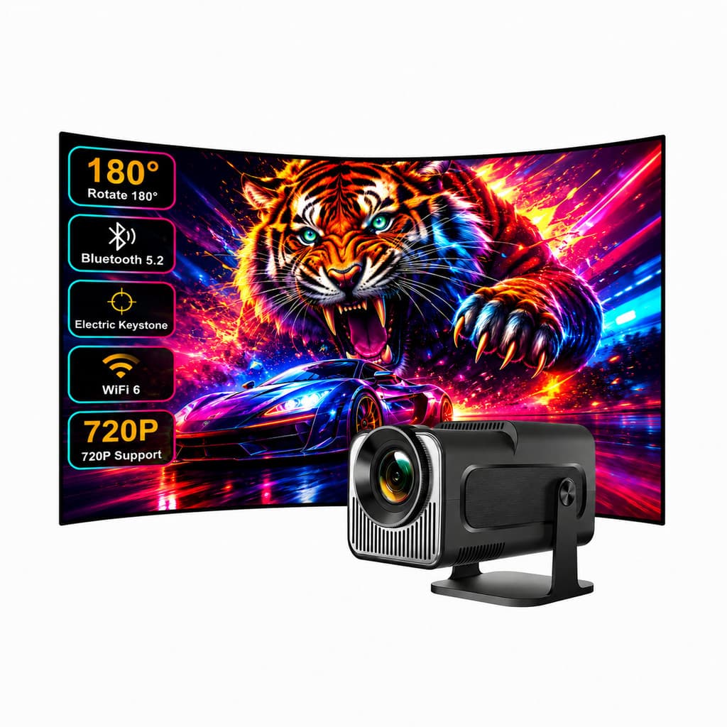Projetor Hy320 Mini Smart Android Wifi6 Bluetooth 4k