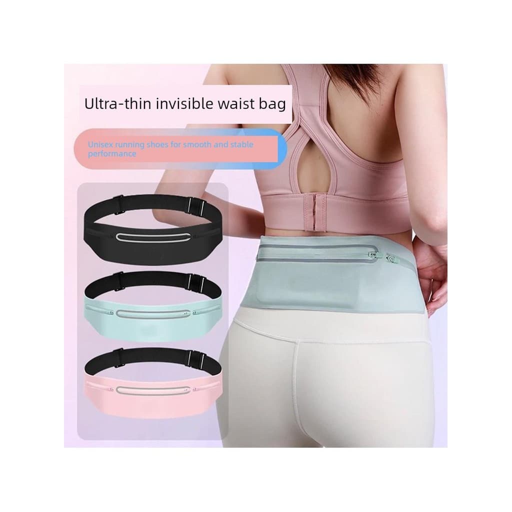 Correndo multifuncional esportes saco de cintura do telefone móvel das mulheres dos homens Ultra-fino Fitness invisível