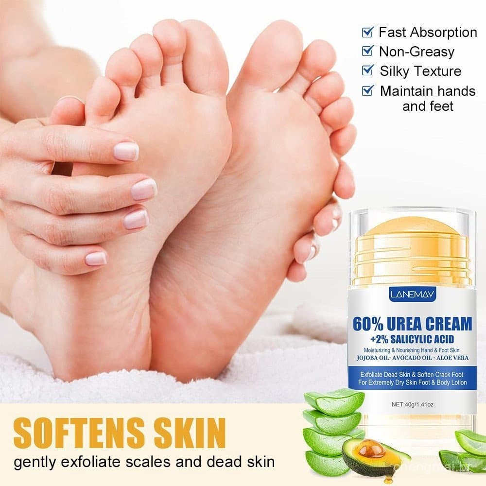 40g Super Hidratante 60% Creme para Pés Contém Uréia Aloe Vera, Pode Suavizar Seco Rachado Pé-Suave Esfoliante Solução D