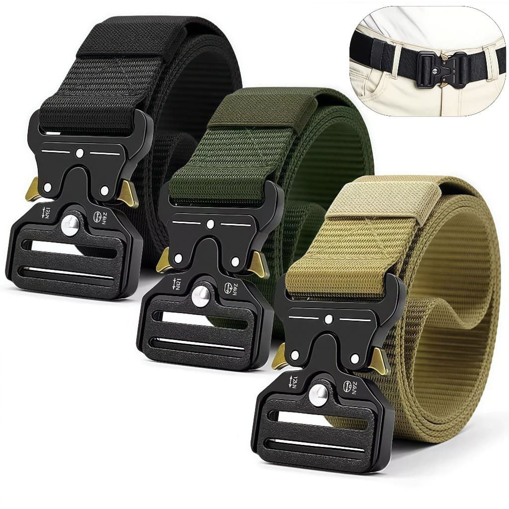 Cinto Tatico Militar Masculino Largo Em Nylon Fivela Engate Rápido Ajustável Social Moda esportivo