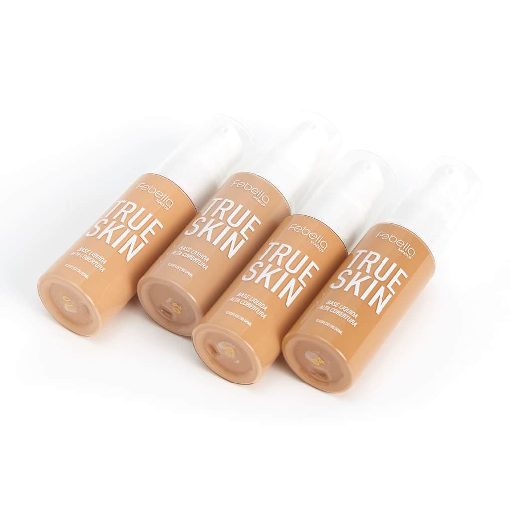 BASE LÍQUIDA TRUE SKIN SOFT MATTE ALTA COBERTURA 8 TONS – FEBELLA MAKEUP