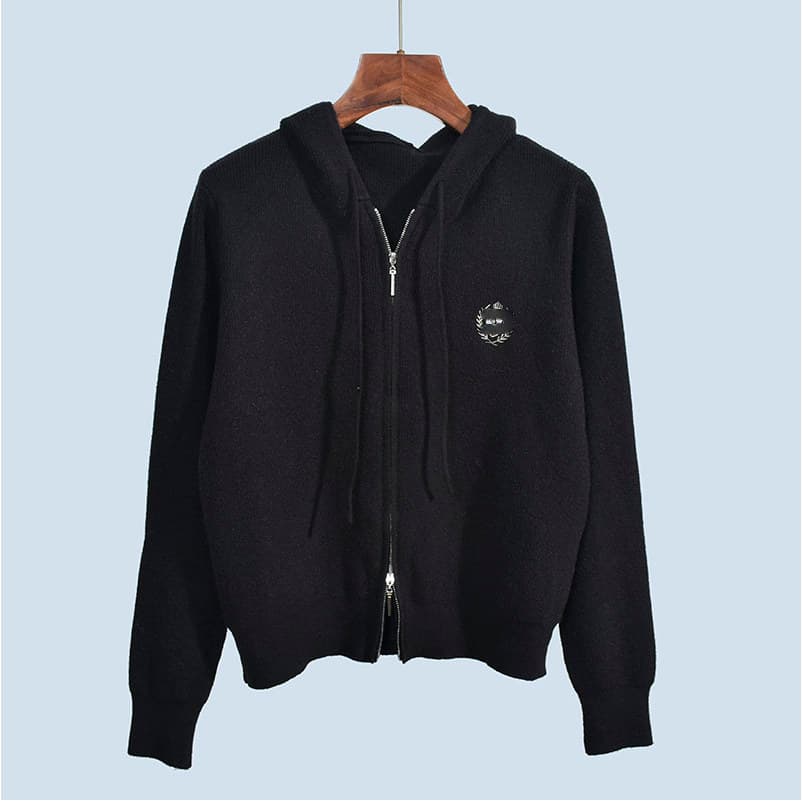 Cardigan de malha com capuz jaqueta feminina 2025 novo estilo primavera outono topo feminino camisola cardigan jogo exte