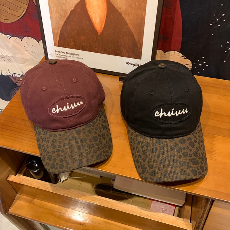 Meninas Retro quente menina leopardo impressão cor combinando chapéu de beisebol primavera verão All-Match macio topo no