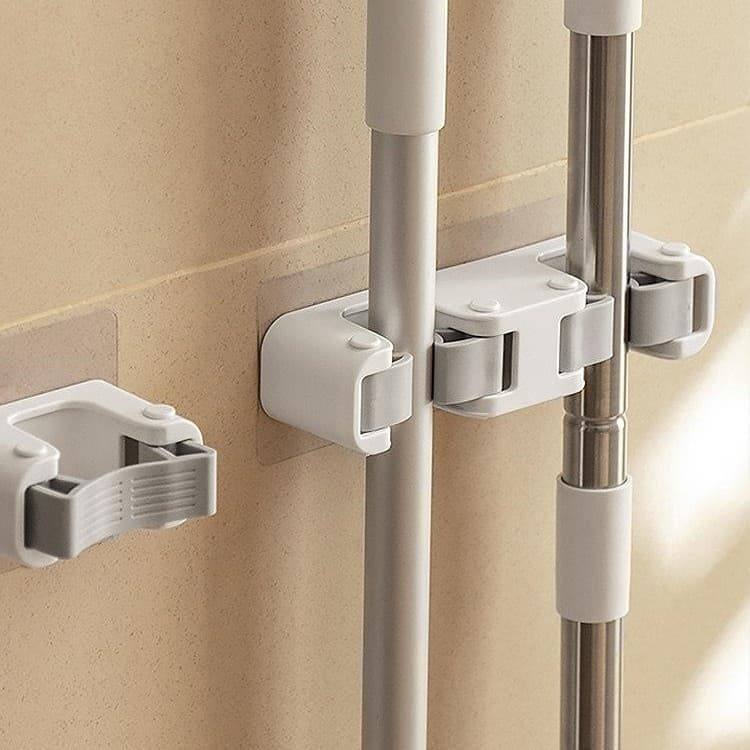 Fixo forte vassoura clipe mop rack banheiro cabide sem perfuração varanda mop toalete gancho rack lavatório