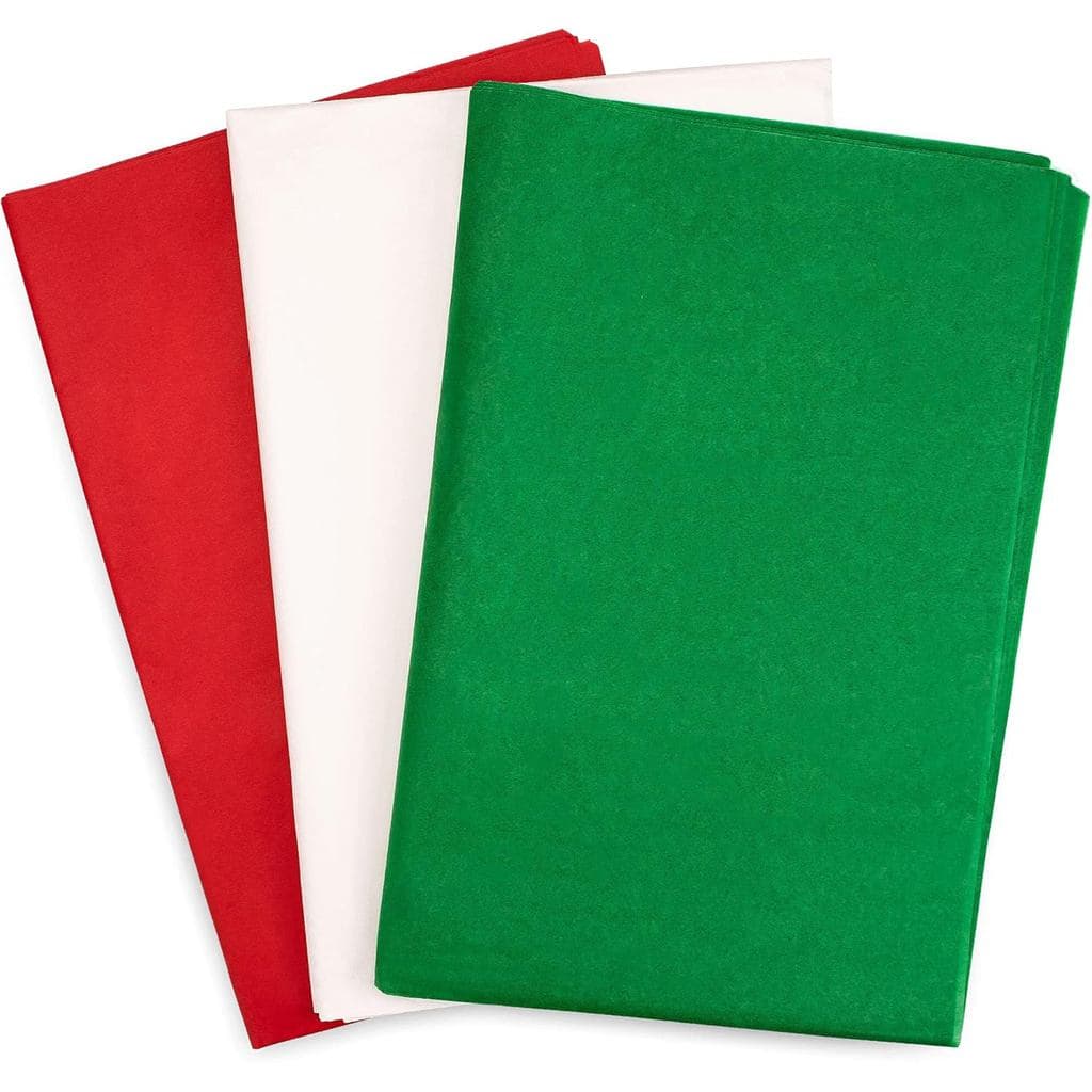 MR FIVE 120 Sheets Large Size 20"×30" Christmas Tissue Paper Bulk,Large Red Green White Tissues Paper for Gift Bags,Xmas