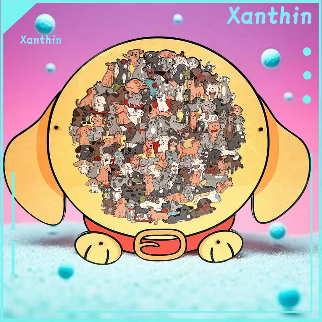 Patience Building Puzzle 135pcs Dog Shaped Wooden Jigsaw Educational Logic Training Toy Challenging Brain Teaser for Kid