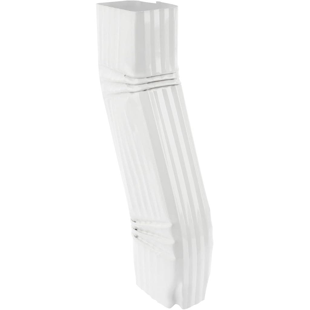 Cotovelo de Descida de Calha em Forma de S Estilo B (deslocamento=3) Cotovelos em Ziguezague 2” x 3” Alumínio Branco