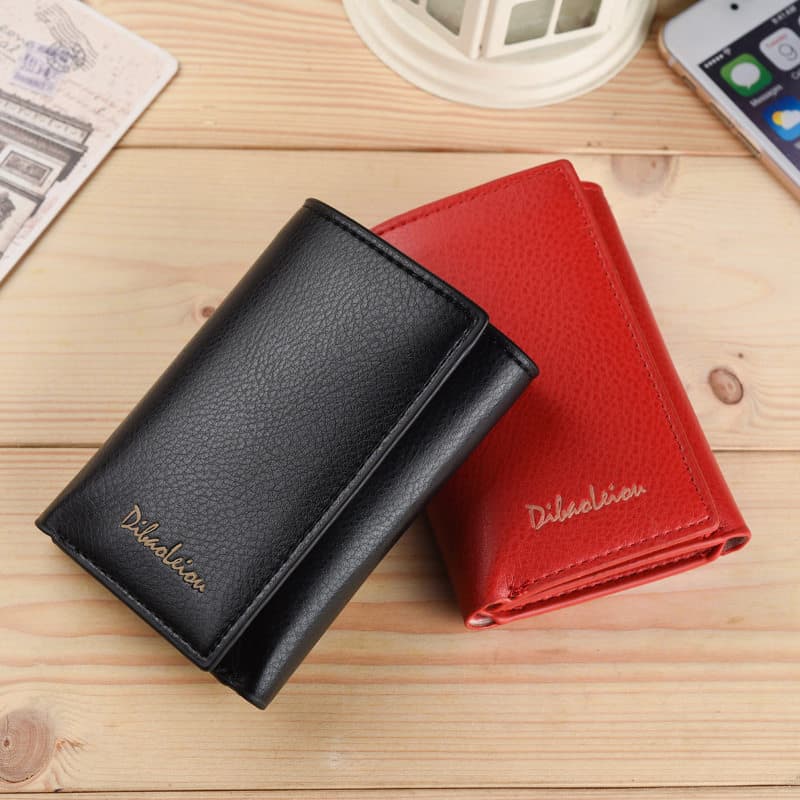 carteira masculina carteira masculina com ziper Novo pequeno curto Tri-Fold carteira prática multifuncional carteira mas