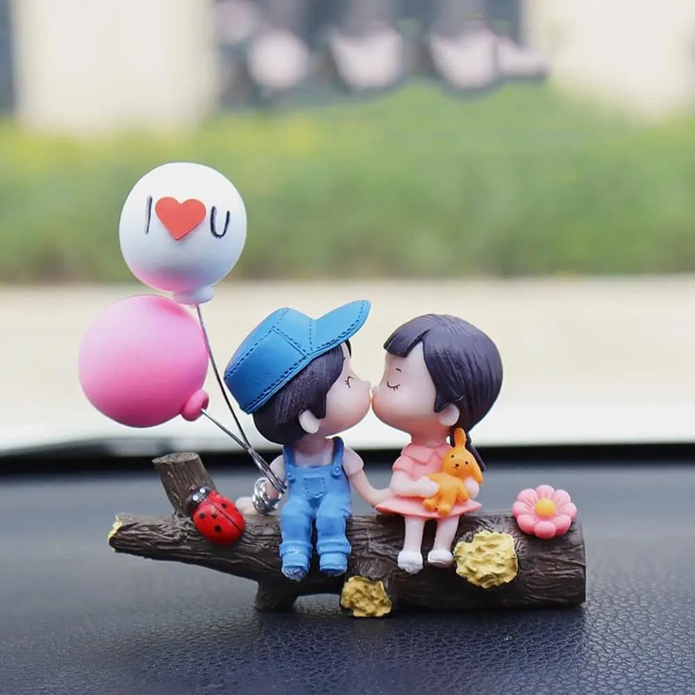 Decoração de Carro com Design de Casal em Estilo Cartoon, Decoração Criativa para Interior de Carro, Ornamentos Automoti