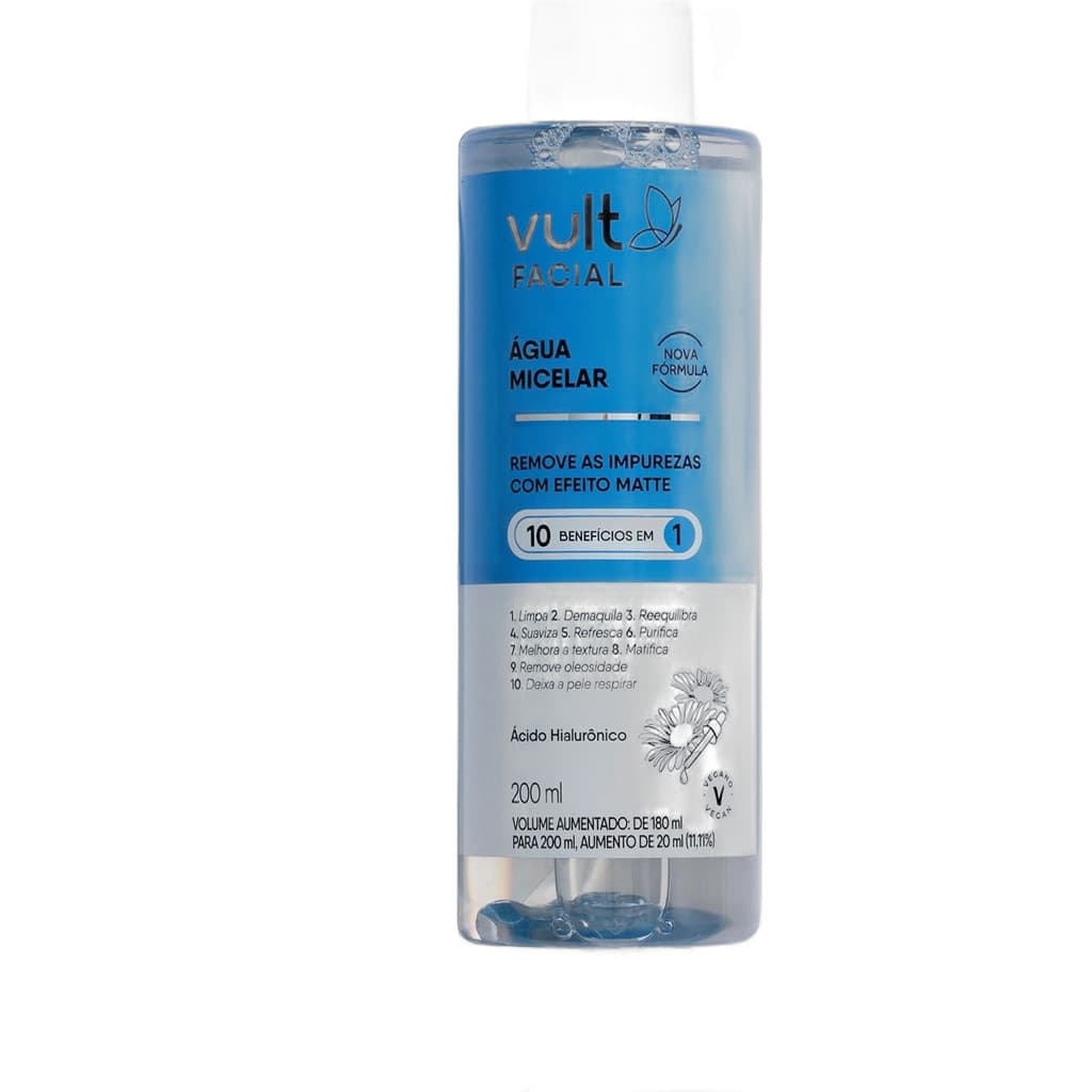 Água Micelar Facial - Vult  10 em 1  100% Original 200ml