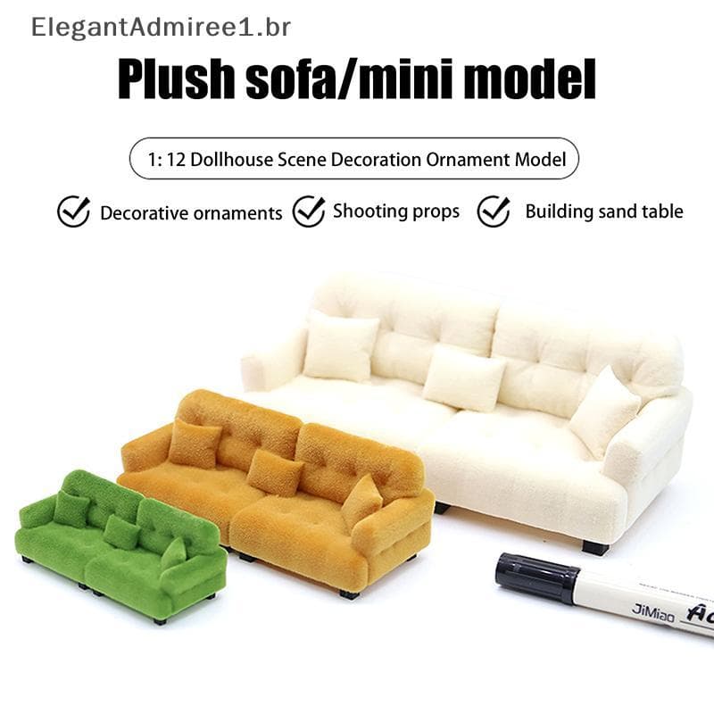ELEGA Mini Casa De Bonecas Reunindo Sofá Modelo Móveis De Sala De Estar Pretend Play Toy Decor