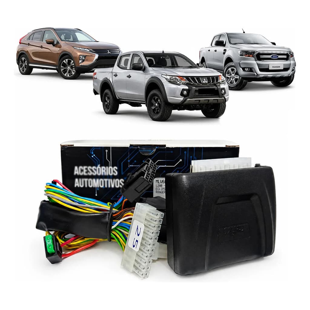 Módulo de Vidro Automação Vidro Ranger L200 Subida Descida 4 Portas Plug In Play Instalação Facil