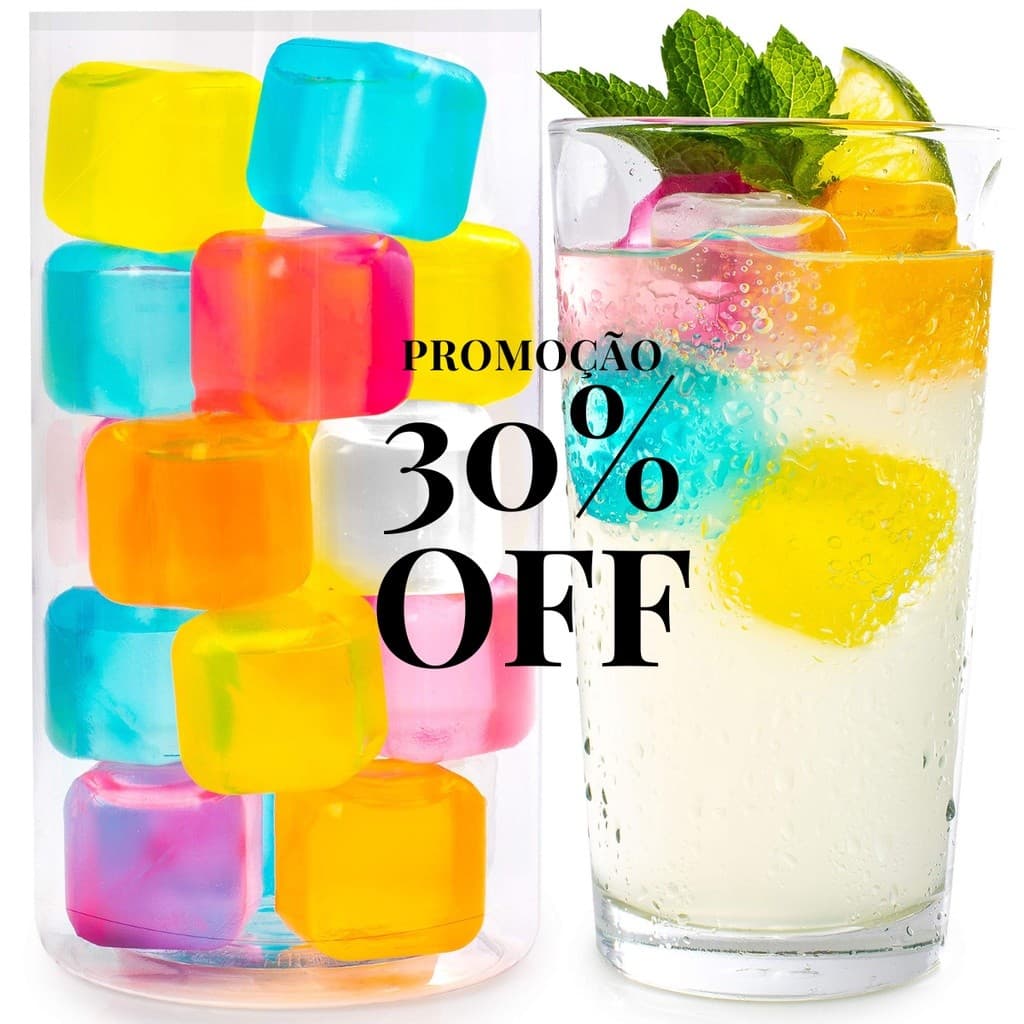 Cubos de Gelo Artificial Ecológico Reutilizável Colorido Promoção Cozinha