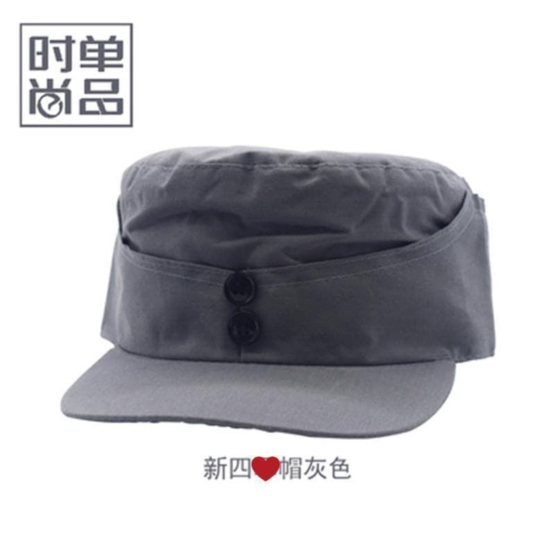Boné vermelho exército crianças adulto masculino feminino botão cinza octogonal boné oito estrada exército novo quatro e