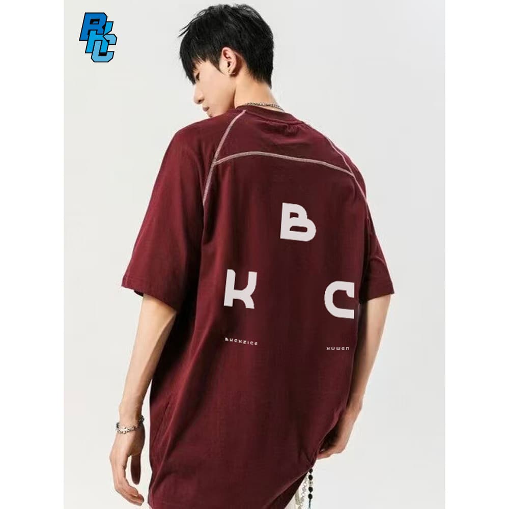 Bkcxzice protetor solar antibacteriano de secagem rápida série montanha esportes Casual camiseta nacional na moda solta