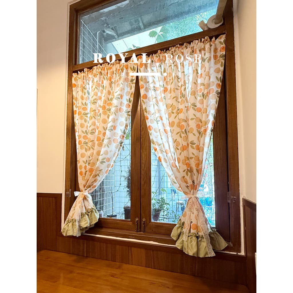 Francês Retro Pastoral Floral cortina quarto Bay janela cozinha meia cortina curta fresco verde rendas bloqueando porta