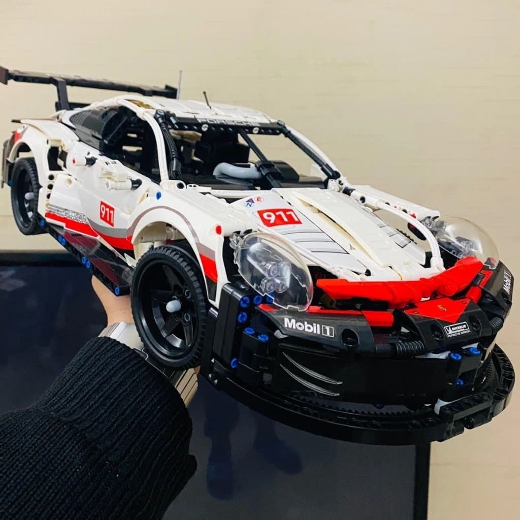 1600 pçs Lego blocos de construção grande Porsche 911 supercarro modelo Ferrari carro esportivo das crianças alta dificu
