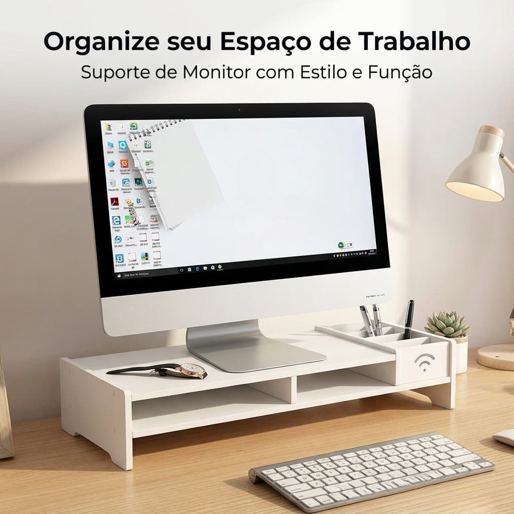 Mesinha Elevado Para Monitor - Estilo Organizador Em placa de PVC expandida