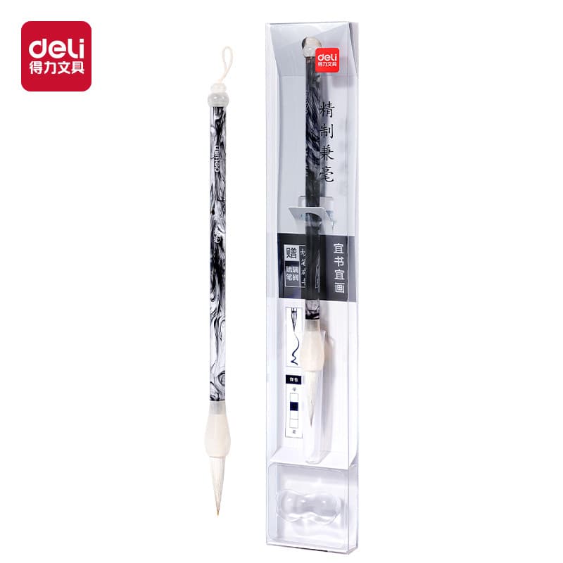 Deli HW151-Chuilu e escova de cabelo (preto/dourado) (conjunto) porta-canetas com cabaça de alho