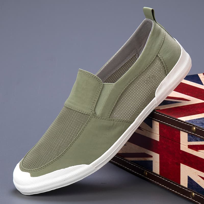 2026 sapatos de malha de verão oco respirável sapatos masculinos versão coreana tênis na moda deslizamento-em sapatos ca