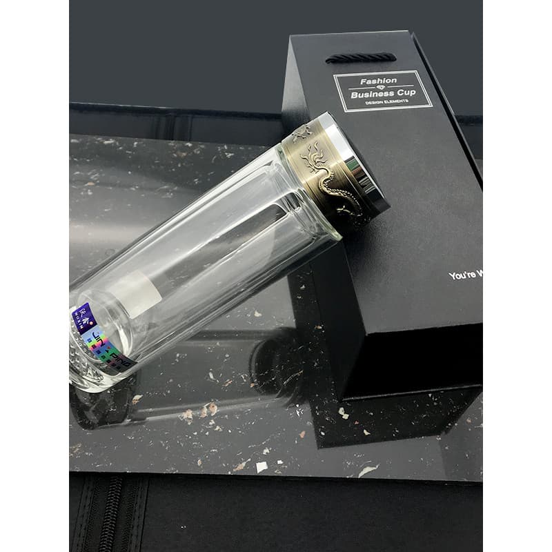 Limpeza de estoque Woxin copo de vidro duplo xícara de chá escritório hidratante fundo de cristal engrossado com malha d