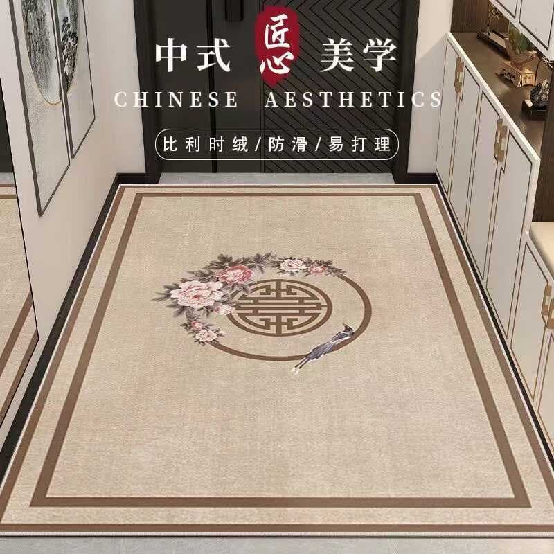 Novo estilo chinês tapete de porta de entrada estilo chinês porta de entrada tapete de porta doméstica entrada antiderra