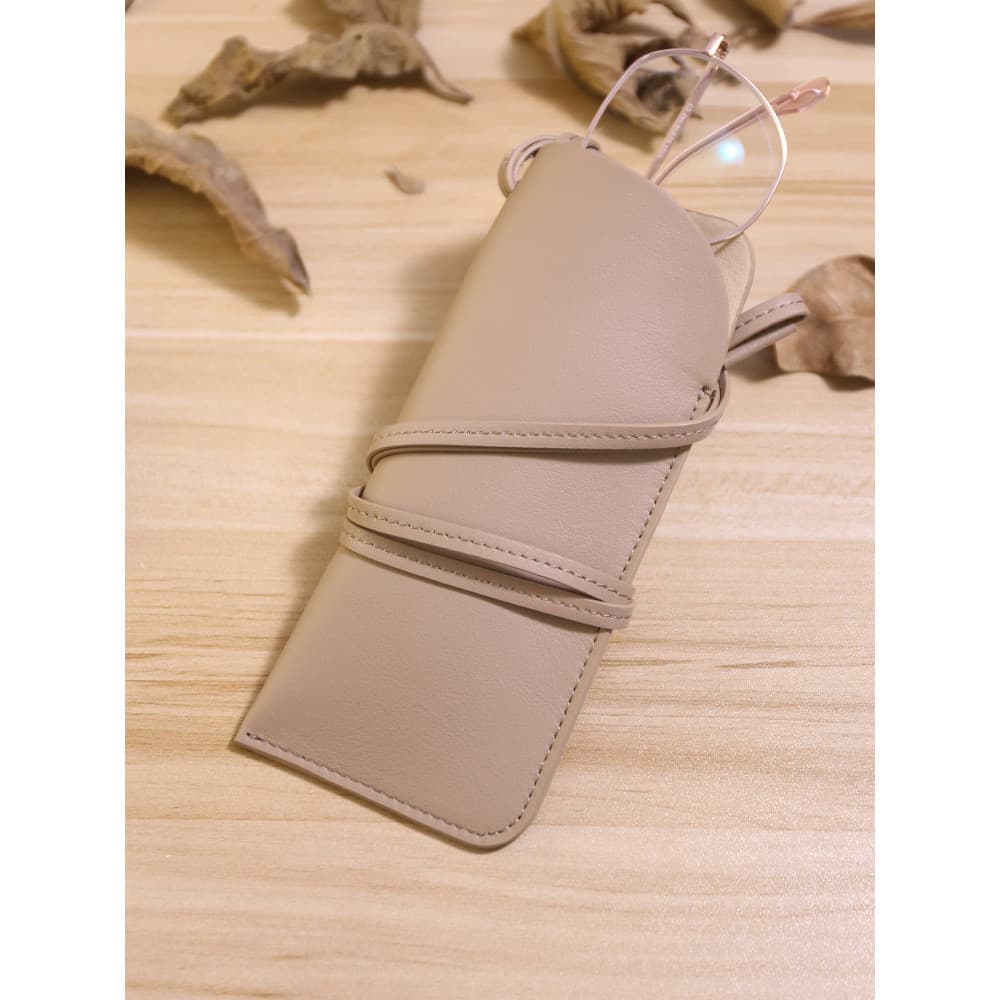High-End macio ceroso couro halter óculos saco de armazenamento Morandi cor óculos halter corda Unisex