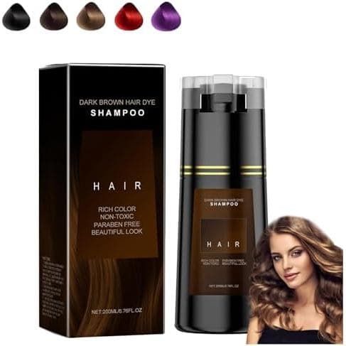 Shampoo Polar-Hair InstantDye, Novahair Restaurador de Cor - Rápido, Duradouro, Seguro (Castanho Escuro) para Cobertura