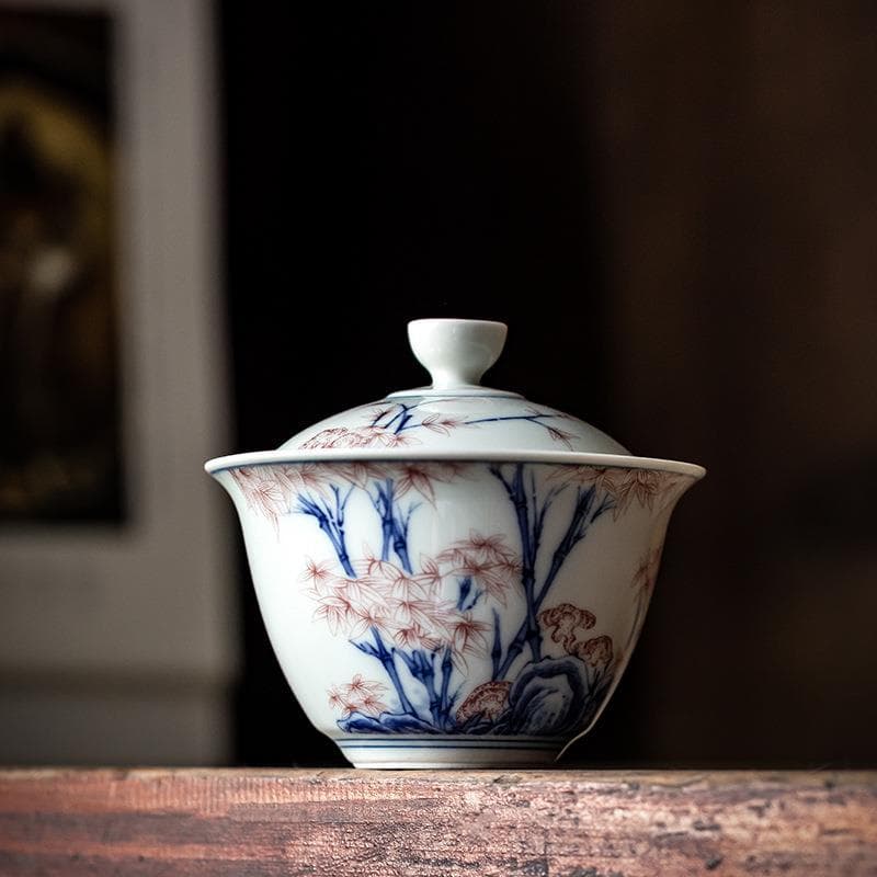 Azul branco porcelana Ercai capa tigela única High-End antigo Kung Fu tigela de chá cerâmica capa tigela xícara de chá b