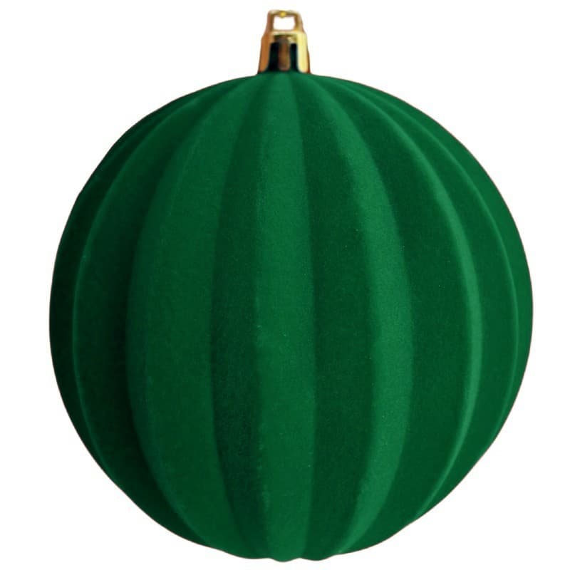 Bola de Natal verde em veludo 10 cm 2 unidades