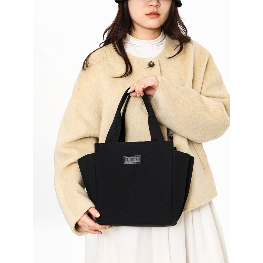 Bolsa de lona feminina de meia-idade juventude Casual bolsa cor sólida costura média múmia saco diário Commuter Outing F