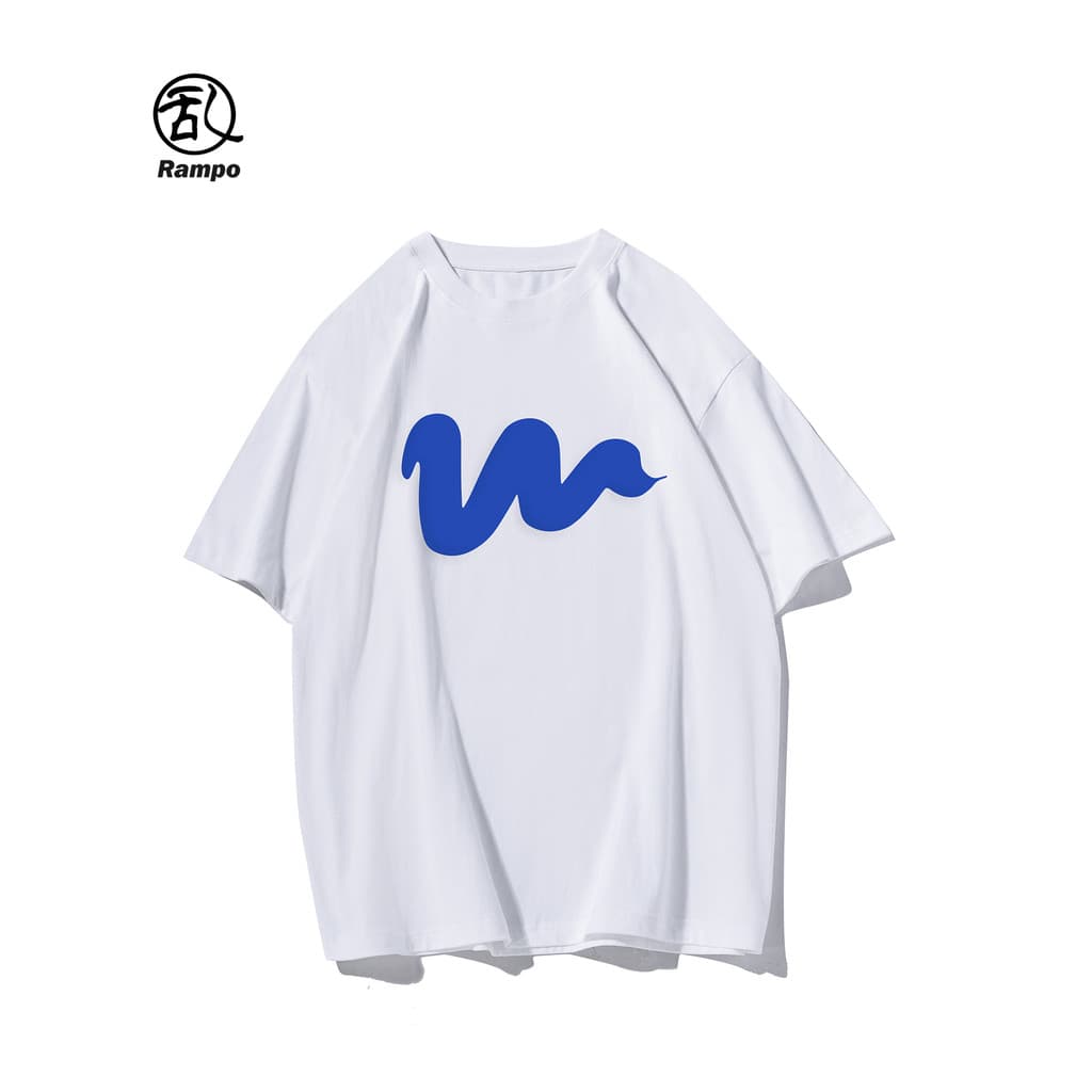 220g pesado puro algodão único em forma de cobra impresso camiseta masculina 2026 verão novo estilo solto em torno do pe