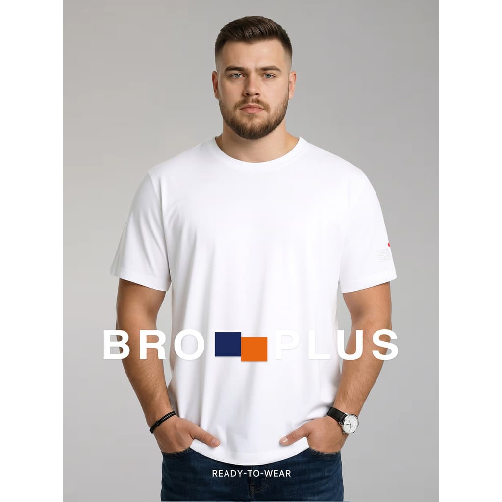 Fat Brother plus Size camiseta de manga curta masculina 2026 novo estilo versão coreana solto cara gordo algodão meia ma