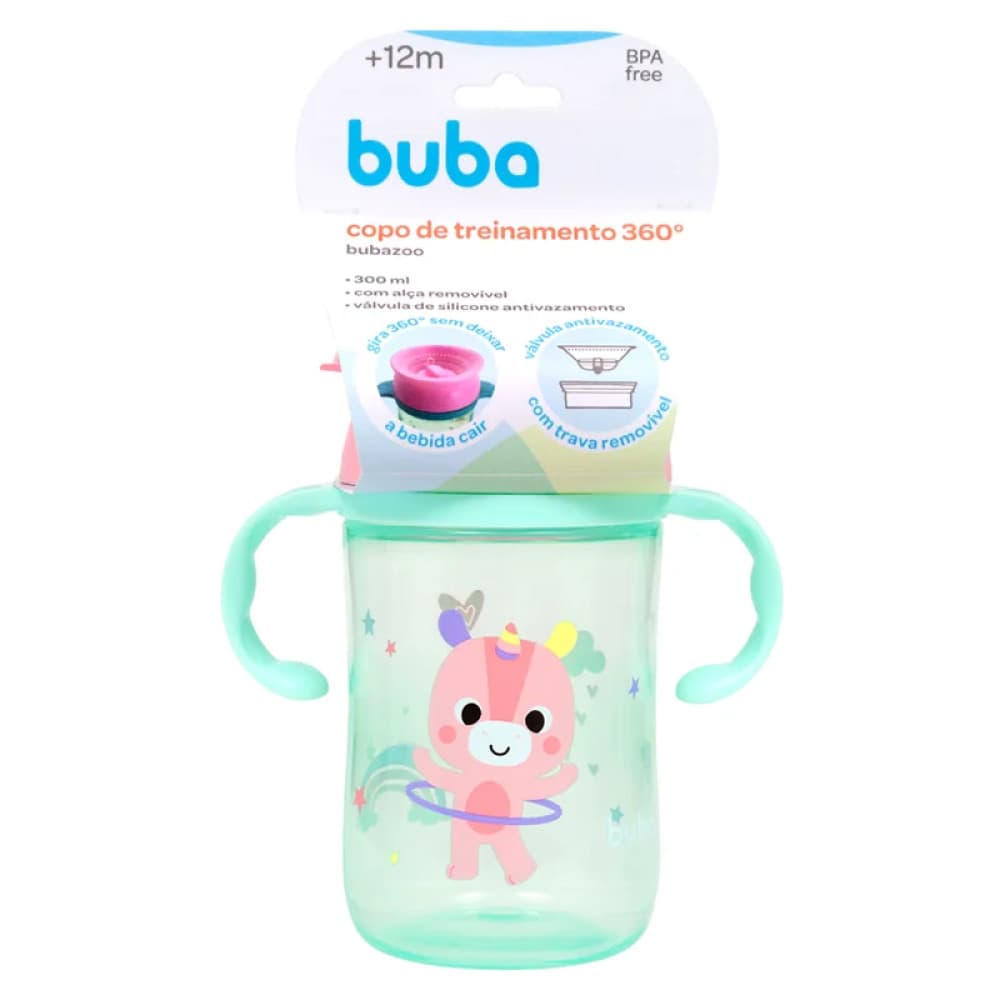 Copo de Treinamento 360 Zoo +12m Rosa 300ml Buba