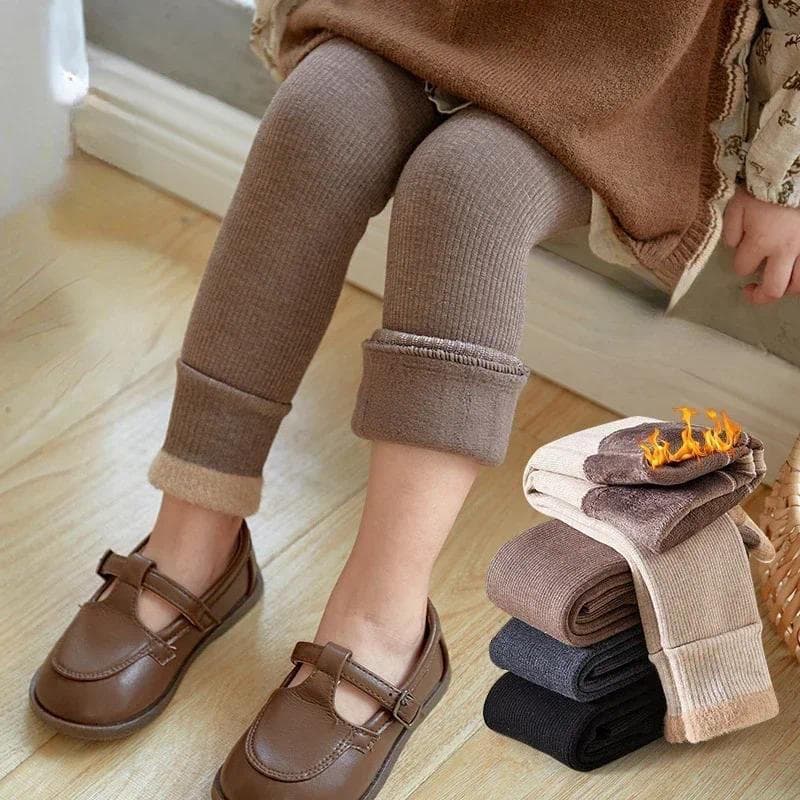 Inverno Bebê Meninas Calça Algodão Quente Leggings Crianças Calças De Veludo Sólido