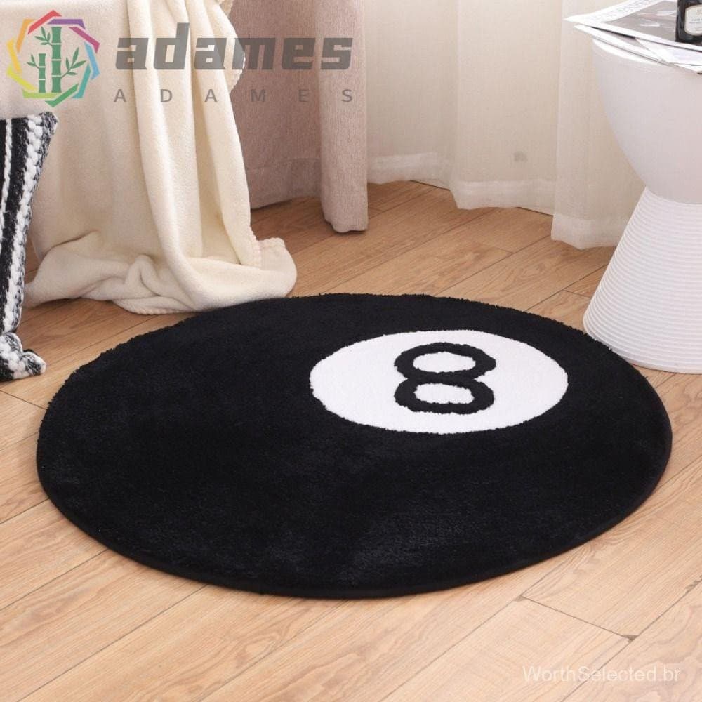 8 Ball Carpet, Soft Plush, Round Non-Slip Black Hoom Decor UIZJ