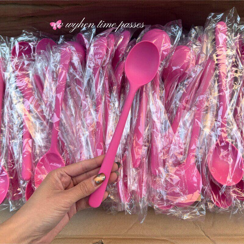 Colher de pó Barbie de qualidade alimentar, resistente a altas temperaturas, colher de iogurte doméstico, estrela de Sil