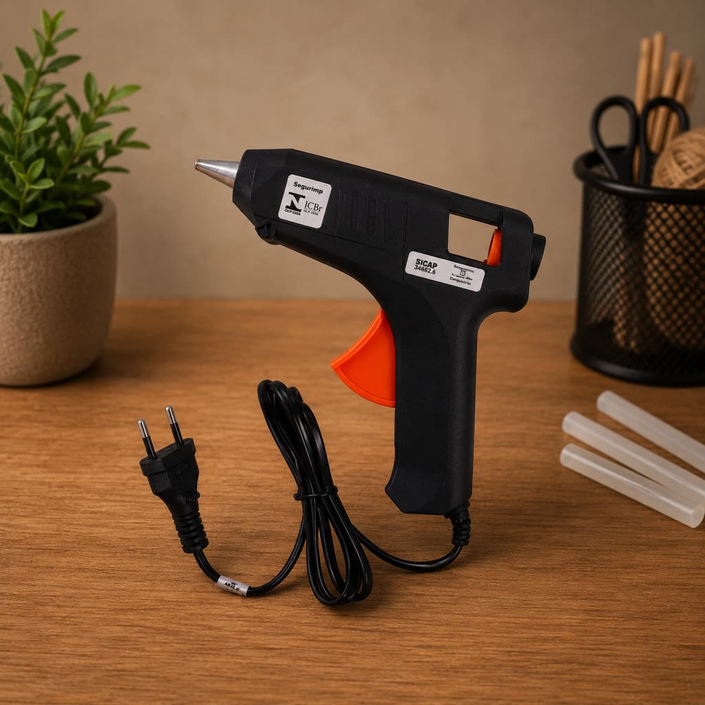 Pistola Aplicadora de Cola Quente Bivolt Fina 10W ou Grossa 40W Artesanato e Reparos