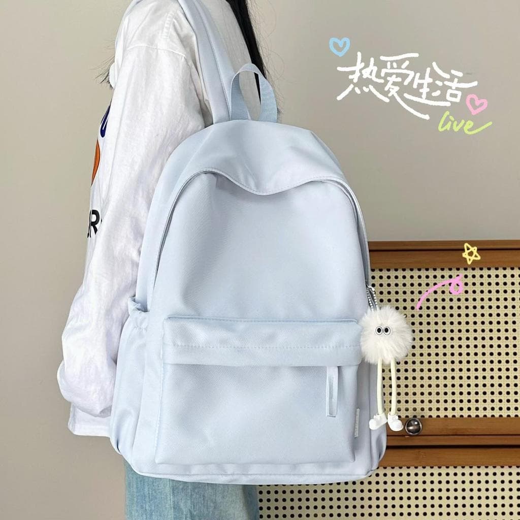 Mochila feminina estudantes do ensino médio estudantes do ensino médio simples All-Match mochila japonesa cor sólida Cas