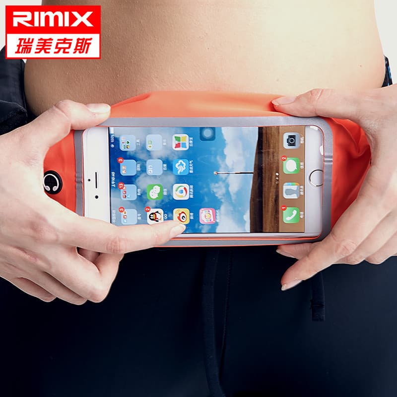 Bolsa de cintura para corrida com tela sensível ao toque, bolsa de armazenamento para celular, homens, mulheres, dupla f